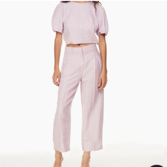Aritzia linen cropped effortless pants - Picture 1 of 5